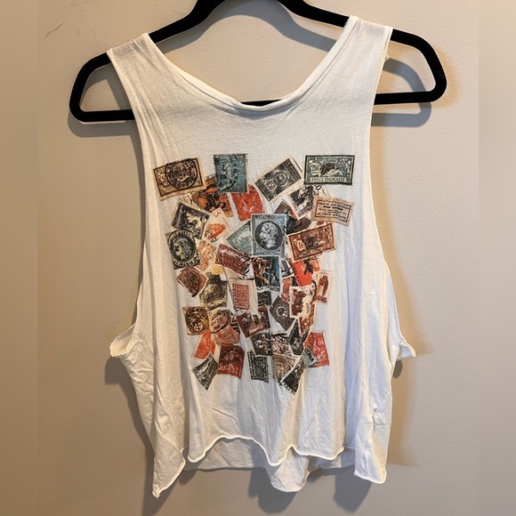 fab'rik Tops - fab'rik Women's Stamps Graphic Cut-off
Tank Top